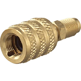 CB-R410-V 1/4" Male X 5/16" Female fitting with auto shut-off valve.